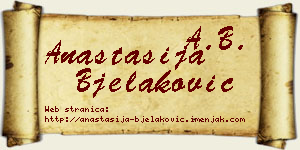 Anastasija Bjelaković vizit kartica